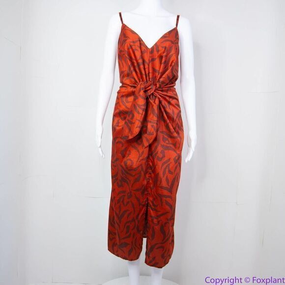 NEW Eloquii Tie Front‎ animal Printed Midi Dress, women's plus size 22 - Picture 4 of 16